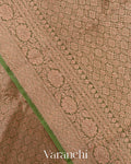 Mehandi Green Heavy Brocade Pure Kora Silk Handloom Saree