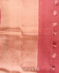 Dusty Coral Pink Borderless Pure Kora Silk Handloom Saree