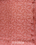 Coral Rose Embroidered Pure Kora Silk Saree
