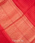Bright Red Pure Crush Kora Silk Saree
