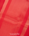Bright Red Pure Crush Kora Silk Saree