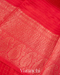 Bright Red Pure Crush Kora Silk Saree