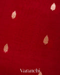 Crimson-Vermilion Red Pure Kora Silk Ombre-Dyed Handloom Saree