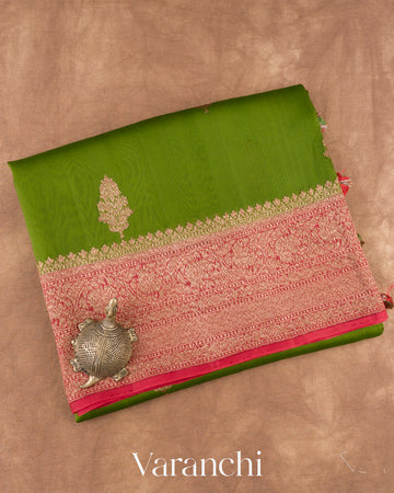 Fresh Leaf Pure Kora Silk Handloom Saree