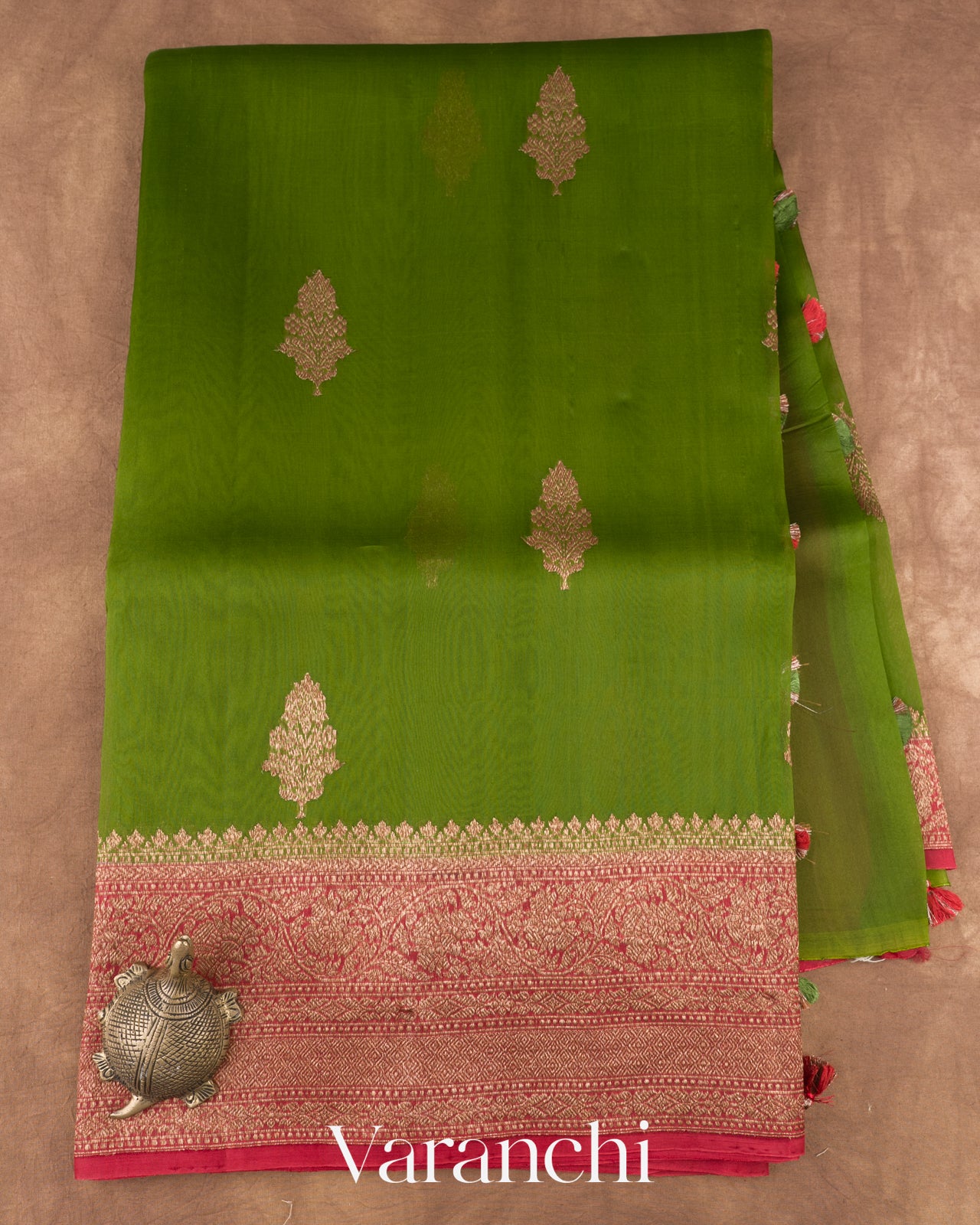 Fresh Leaf Pure Kora Silk Handloom Saree