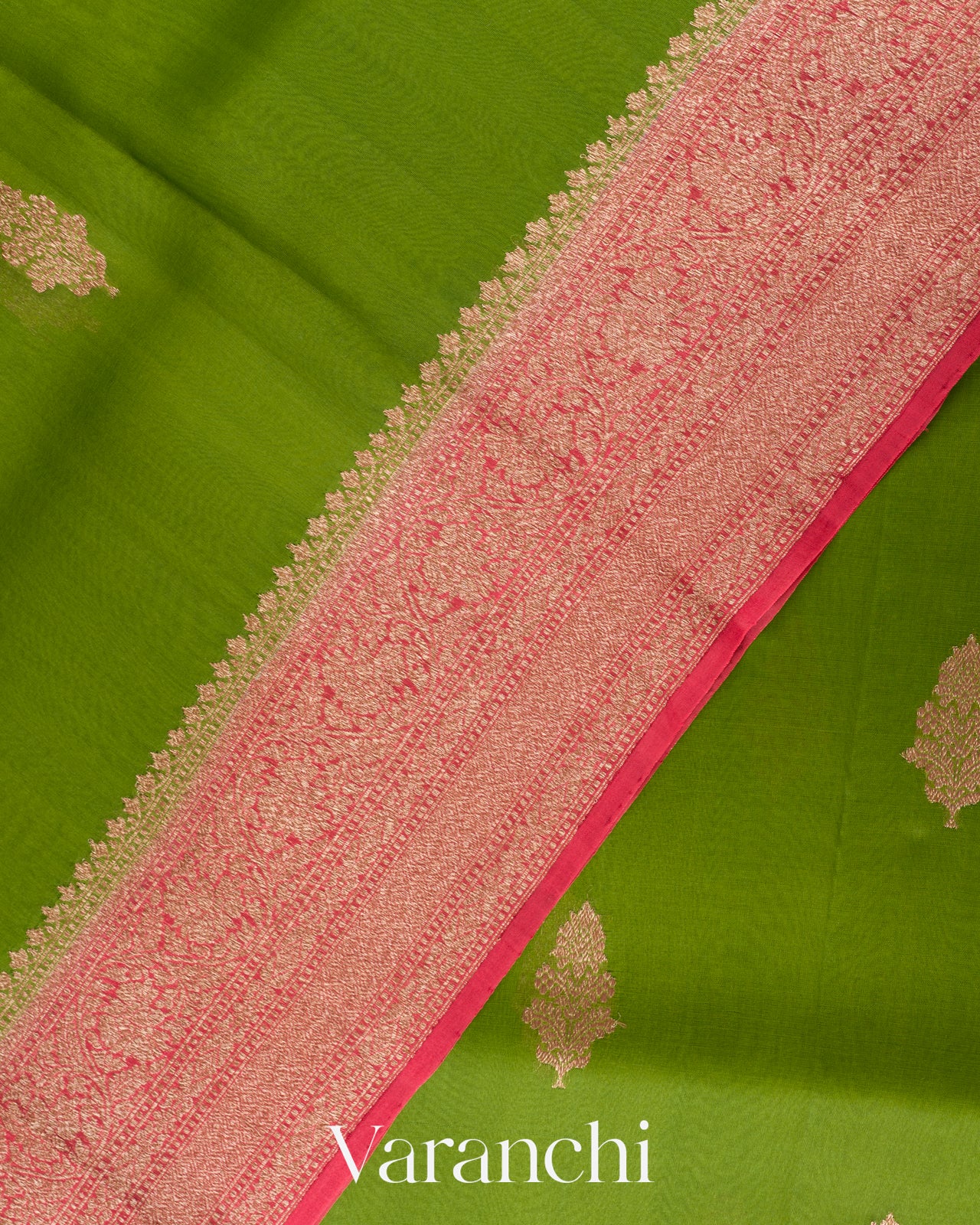 Fresh Leaf Pure Kora Silk Handloom Saree