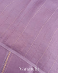 Lavender with Embroidered Border Pure Kora Silk Saree