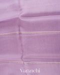 Lavender with Embroidered Border Pure Kora Silk Saree