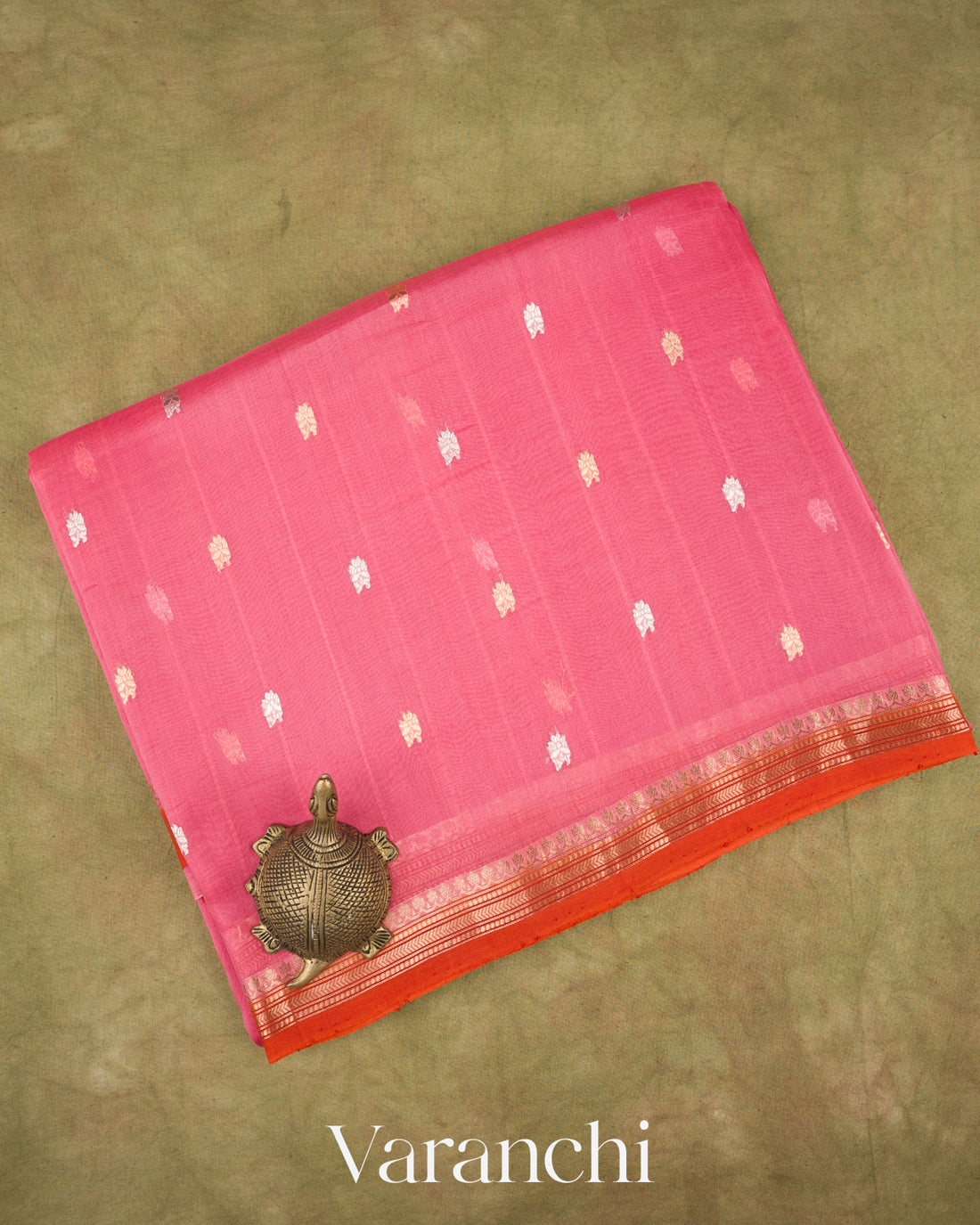 Light Pink Pure Kora Silk Handloom Saree