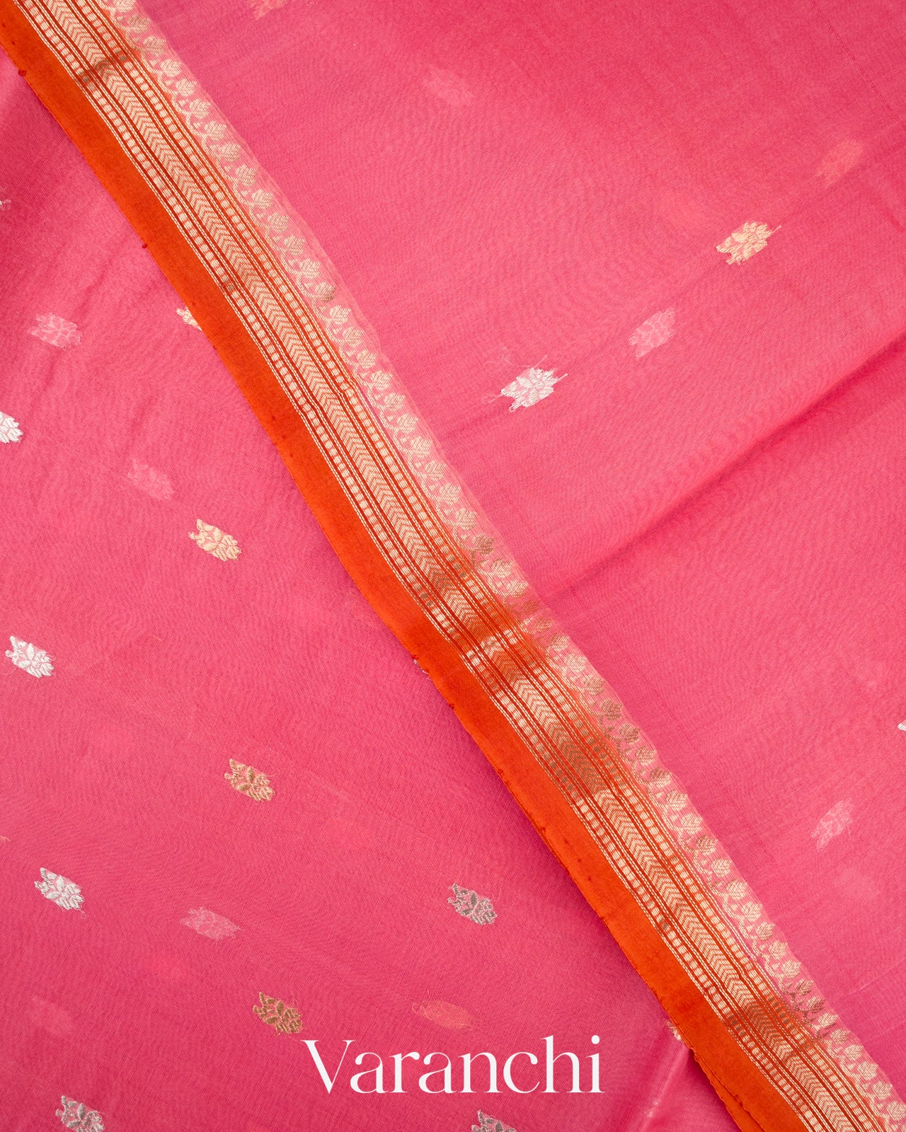 Light Pink Pure Kora Silk Handloom Saree