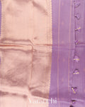 Pastel Lilac Borderless Pure Kora Silk Handloom Saree 