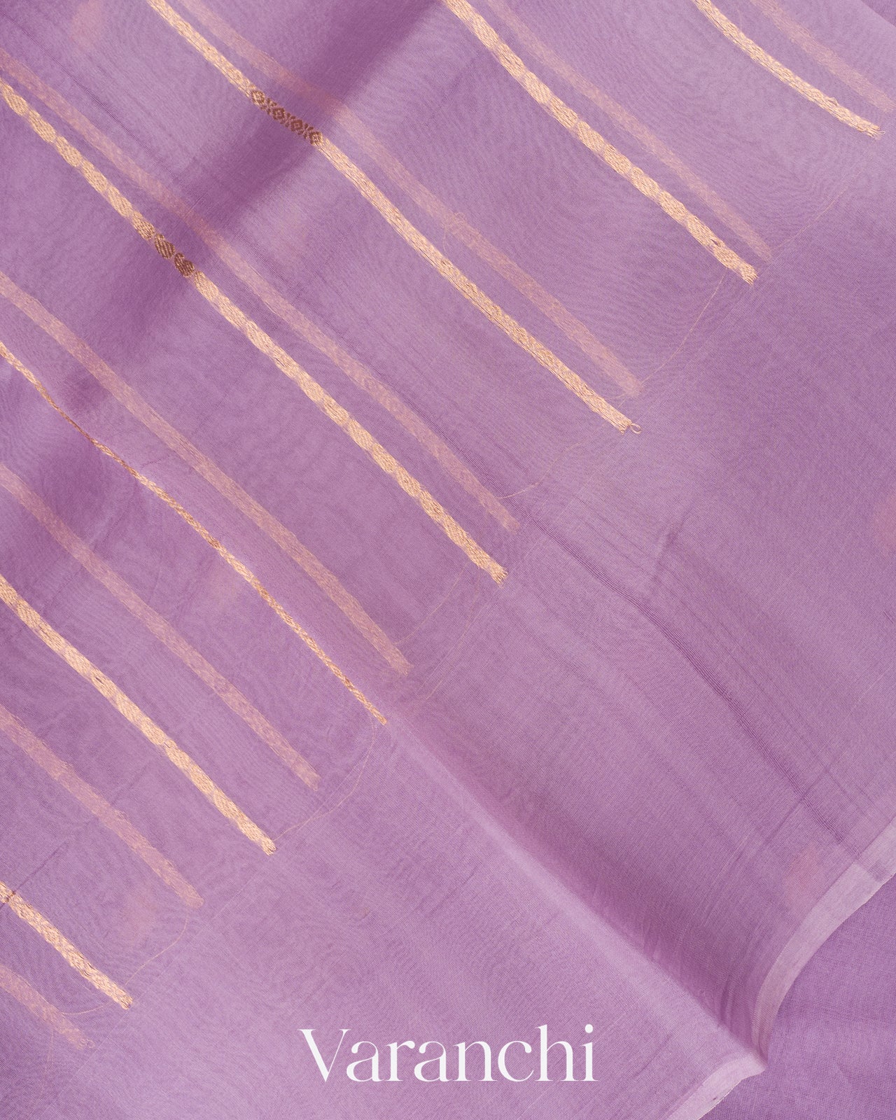 Pastel Lilac Borderless Pure Kora Silk Handloom Saree 