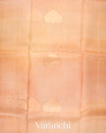 Muted Peach-Apricot Beige Pure Kora Silk Ombre-Dyed Handloom Saree 