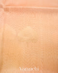 Muted Peach-Apricot Beige Pure Kora Silk Ombre-Dyed Handloom Saree 