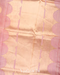 Blush Pink-Peach Rose Pure Kora Silk Ombre-Dyed Handloom Saree