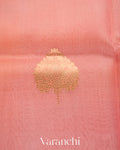 Blush Pink-Peach Rose Pure Kora Silk Ombre-Dyed Handloom Saree