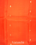 Saffron Orange Borderless Pure Kora Silk Handloom Saree 