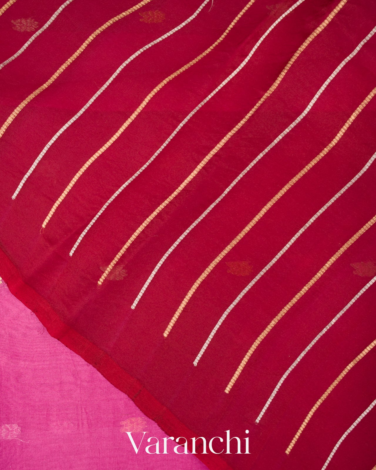Lotus Pink Pure Kora Silk Handloom Saree