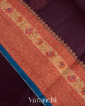 Deep Purple Pure Kora Silk Handloom Saree