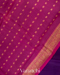 Deep Plum Purple  Pure Kora Silk Handloom Saree