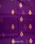 Deep Plum Purple  Pure Kora Silk Handloom Saree