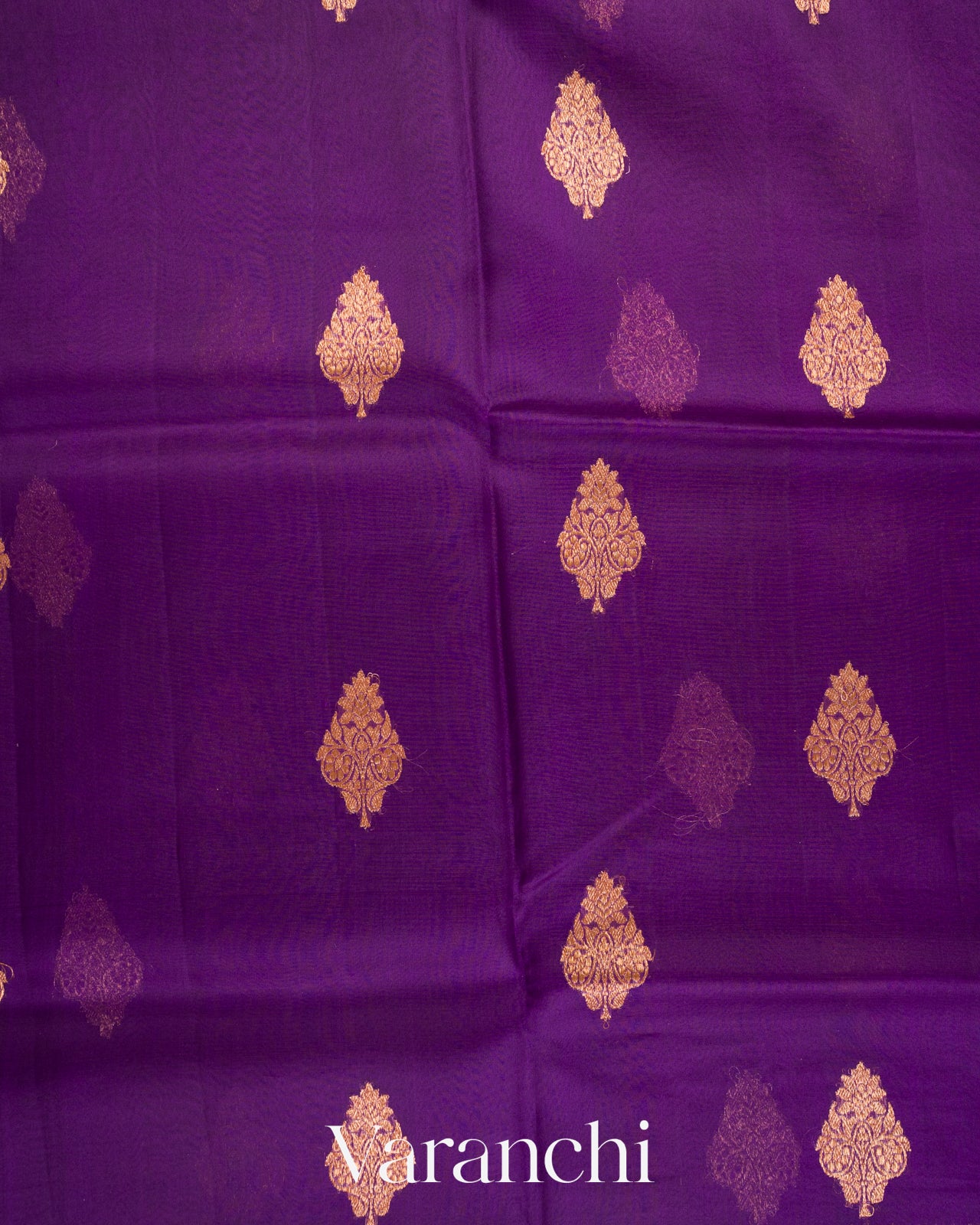 Deep Plum Purple  Pure Kora Silk Handloom Saree