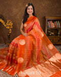 Orange Rangkaat Pure Kora Silk Saree