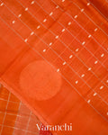 Orange Rangkaat Pure Kora Silk Saree