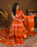 Orange Rangkaat Pure Kora Silk Saree