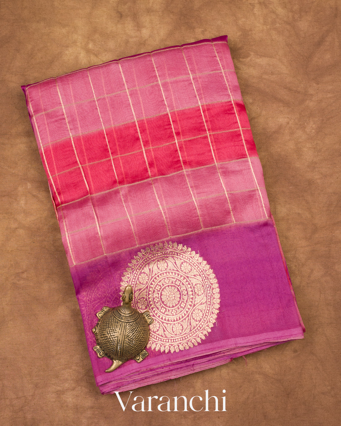 Shades Of Pink Rangkaat Pure Kora Silk Handloom Saree 