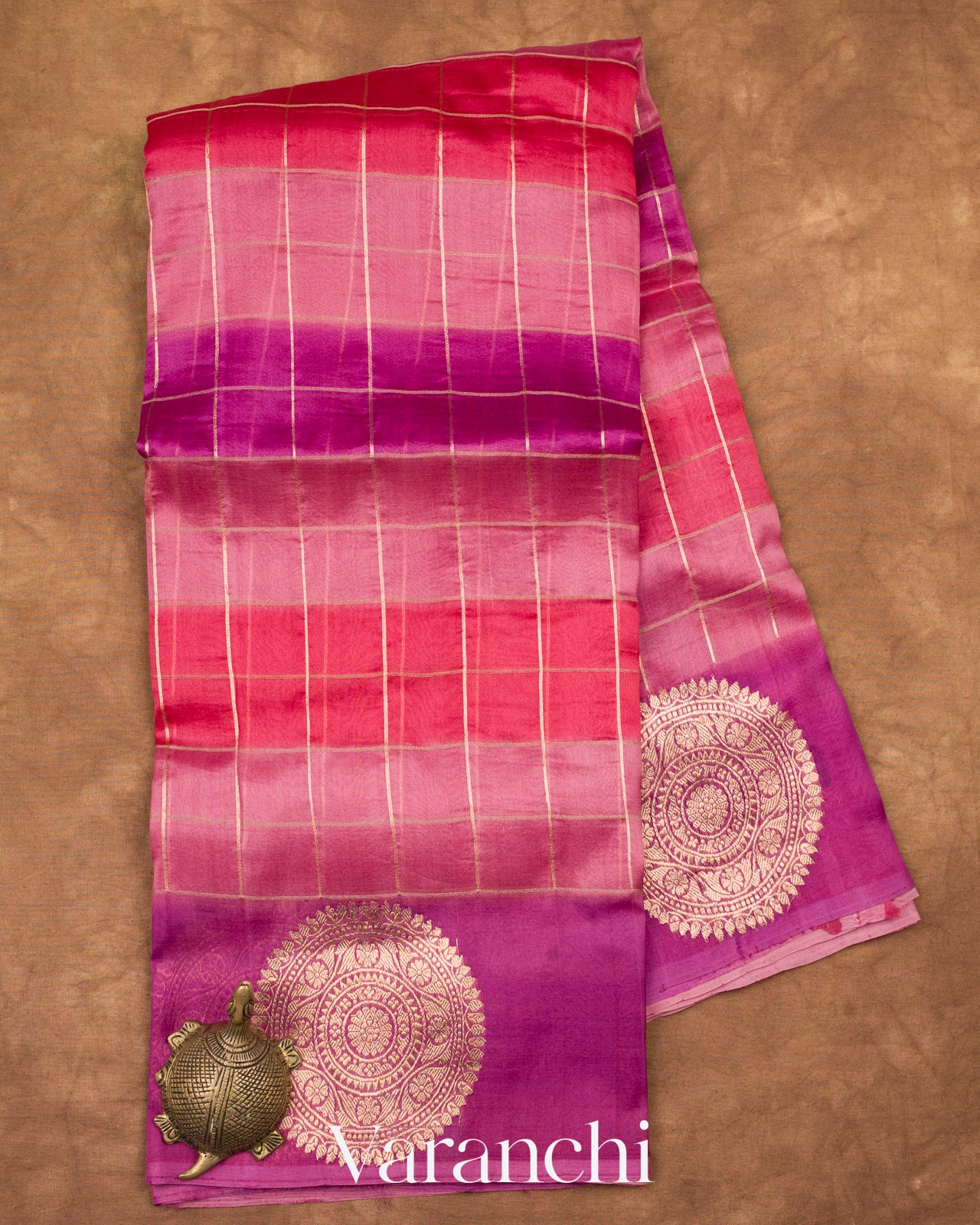 Shades Of Pink Rangkaat Pure Kora Silk Handloom Saree 