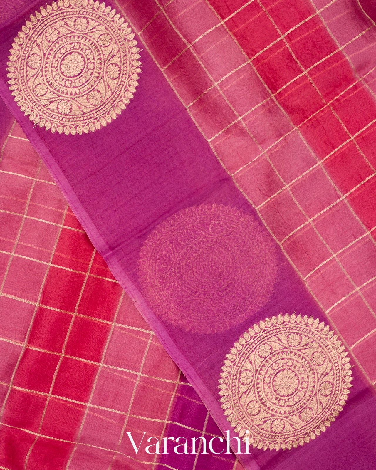 Shades Of Pink Rangkaat Pure Kora Silk Handloom Saree 