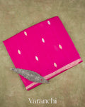 Rani Pink Pure Kora Silk Handloom Saree