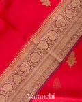 Red Pure Kora Silk Handloom Saree