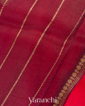 Red Pure Kora Silk Handloom Saree