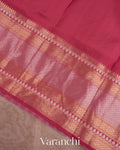 Soft Sand Beige Printed Pure Kora Silk Saree