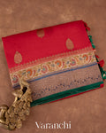 Red Pure Kora Silk Handloom Saree