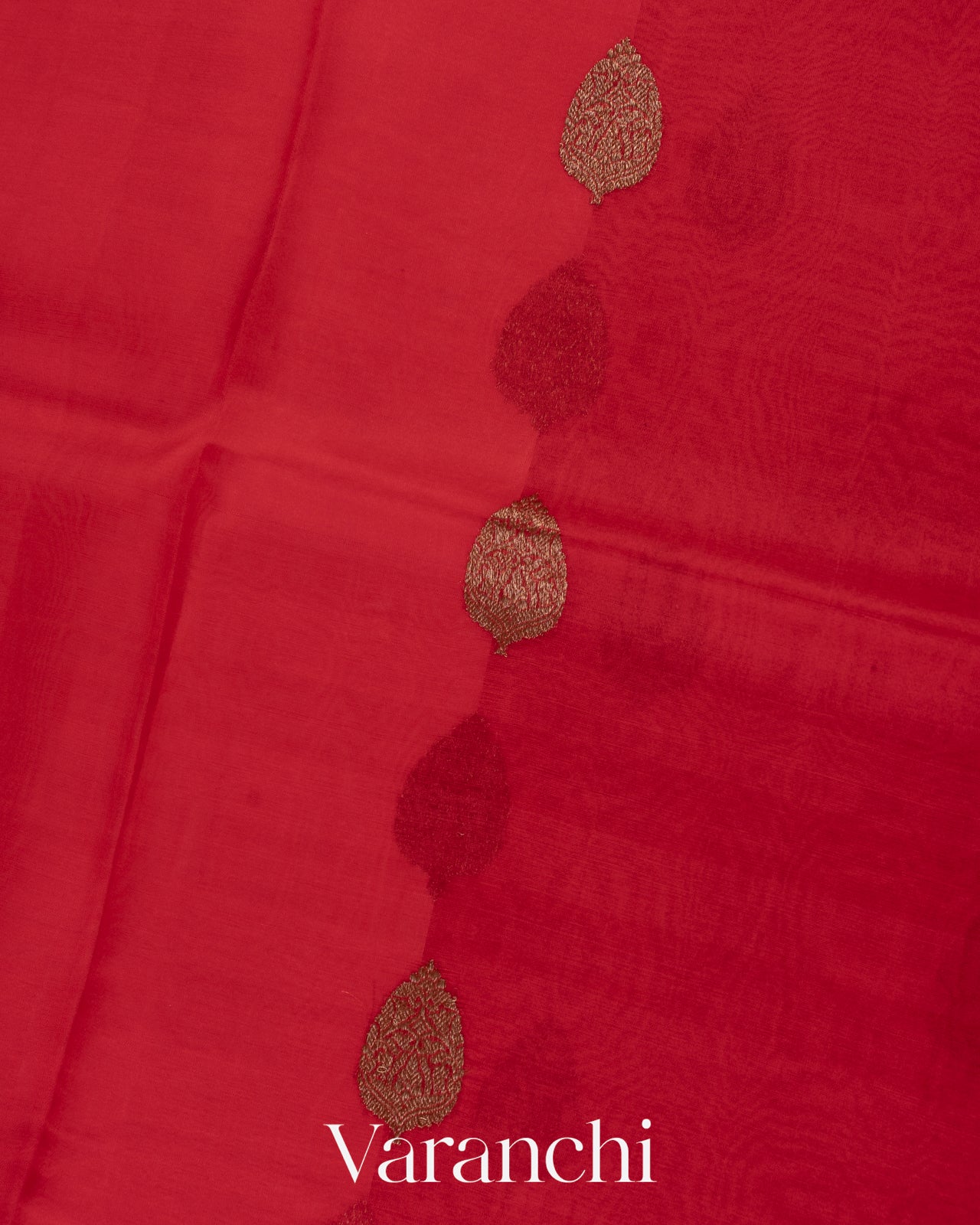 Red Pure Kora Silk Handloom Saree
