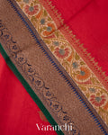 Red Pure Kora Silk Handloom Saree