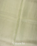 Soft Sage Green Striped Pure Kora Silk Saree 