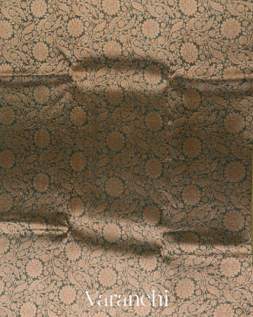 Teal Green Heavy Brocade Pure Kora Silk Handloom Saree