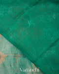 Misty Aqua Green Tissue Pure Kora Silk Saree 