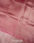Blush Rose Lehariya Pure Tissue Kora Silk Saree