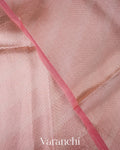 Blush Rose Lehariya Pure Tissue Kora Silk Saree