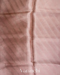 Blush Rose Lehariya Pure Tissue Kora Silk Saree