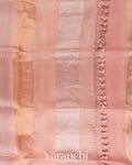 Baby Pink Sona Rupa Tissue Striped Pure Kora Silk Saree