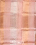 Baby Pink Sona Rupa Tissue Striped Pure Kora Silk Saree