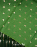 Moss Green Tissue Pure Kora Silk Saree 