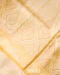 Golden Yellow Heavy Brocade Pure Tissue Kora Silk Saree