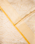 Golden Yellow Heavy Brocade Pure Tissue Kora Silk Saree